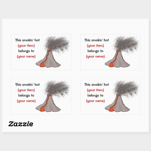 Smokins heißer Vulkanentwurf Rechteckiger Aufkleber (Blatt)