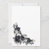 Smoky Black Floral Geometric Wedding Save the Date (Rückseite)