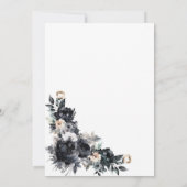 Smoky Black Floral Wedding Save the Date (Rückseite)