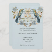 Smoky Blue Hummingbird Hydrangea Blume Hochzeit Einladung (Vorne/Hinten)