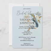 Smoky Blue Hummingbird Hydrangea Brautparty Einladung (Vorderseite)