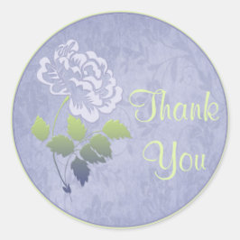 Smoky Blue und Green Floral 1,5" Danke Sticker