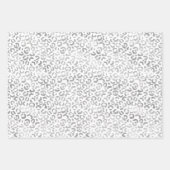 Smoky Blue White Ombre Silver Glam Leopard Print Geschenkpapier Set (Vorderseite 2)