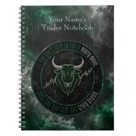 Smoky Emerald Bull Timing Quote Design Notizblock
