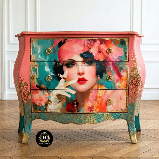 Smoky Flapper Glam Decoupage Seidenpapier