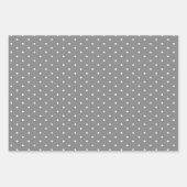 Smoky graue Polka Dot weich gestreift und fest Geschenkpapier Set (Vorderseite 2)