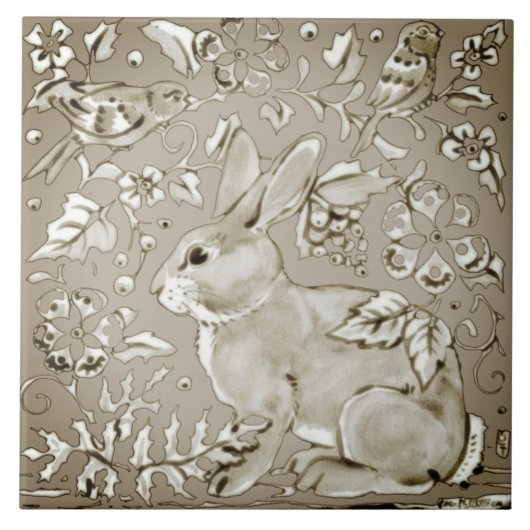 Smoky-Graukaninchen-Bird-Bläschen Fliese (Vorderseite)