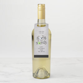 Smoky Gray Boos & Booze Halloween-Party Flaschenanhänger