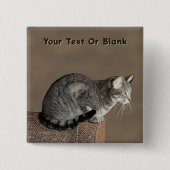 Smoky Gray Tabby Cat Button (Vorderseite)