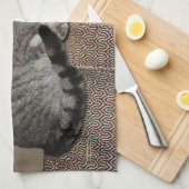 Smoky Gray Tabby Cat Geschirrtuch (Viertel Falte)