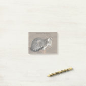 Smoky Gray Tabby Cat Post-it Klebezettel (Auf Schreibtisch)