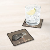 Smoky Gray Tabby Cat Rechteckiger Pappuntersetzer (Vor Ort)