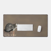 Smoky Gray Tabby Cat Schreibtischunterlage (Tastatur & Maus)