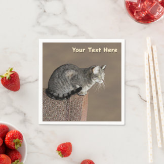Smoky Gray Tabby Cat Serviette