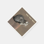 Smoky Gray Tabby Cat Serviette (Ecke)