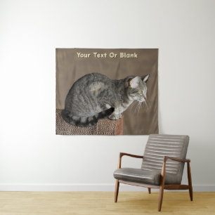 Smoky Gray Tabby Cat Wandteppich