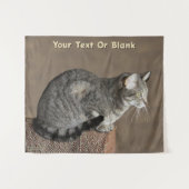 Smoky Gray Tabby Cat Wandteppich (Vorderseite (Horizontal))