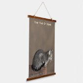 Smoky Gray Tabby Cat Wandteppich Mit Holzrahmen (Gewinkelt)