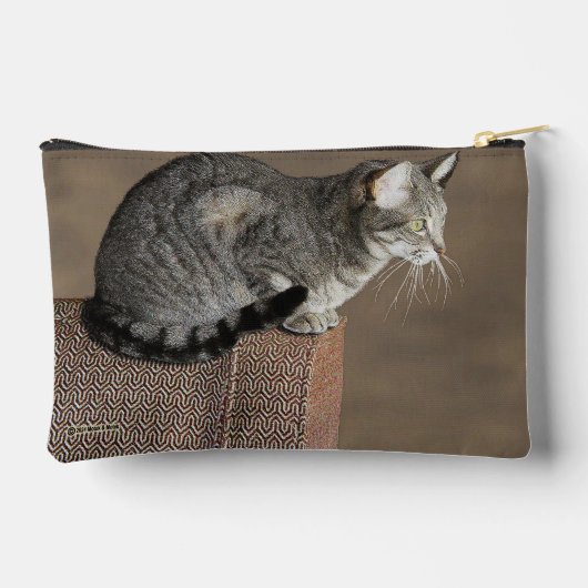 Smoky Gray Tabby Cat Zubehörtasche (Rückseite)