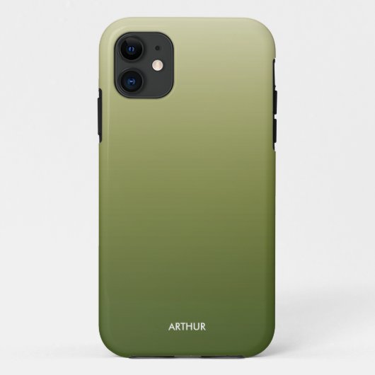 Smoky Green Gradient Ombre Personalisiert Case-Mate iPhone Hülle (Rückseite)