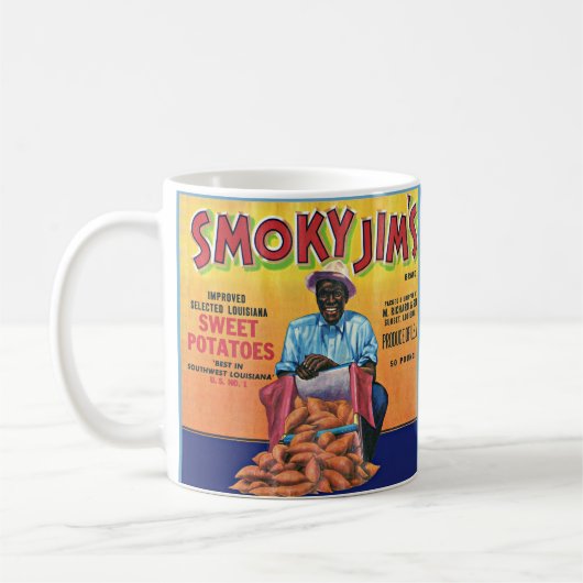 Smoky Jim's Süßkartoffelkennzeichen der 40er Jahre Kaffeetasse (Links)