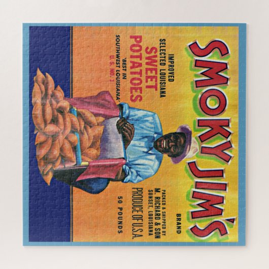 Smoky Jim's Süßkartoffelkennzeichen der 40er Jahre Puzzle (Horizontal)
