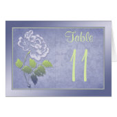 Smoky Lavendel Peony mit Green Tischnummer Card (Vorderseite (Horizontal))