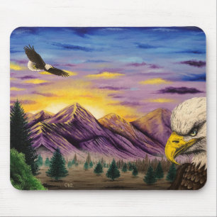 "Smoky Mountain Eagles" Landschaftlich Art Mouse P Mousepad