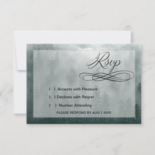 Smoky Mountain Hochzeit RSVP Karte (Vorderseite)