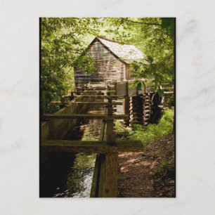 Smoky Mountain Mühle und Wasserrad Foto-Postkarte Postkarte