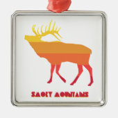 Smoky Mountains Elch Ornament Aus Metall (Vorne)