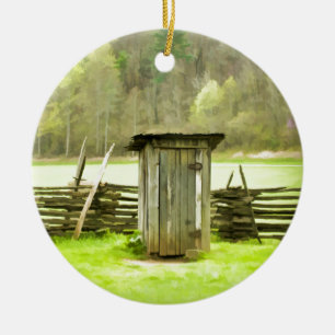 Smoky Mountains Plumpsklo Keramik Ornament