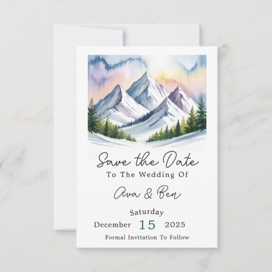 Smoky Mountains Winter Wedding Save The Date (Vorderseite)
