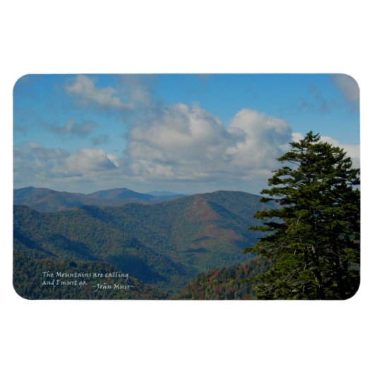 Smoky Mtns: Die Mtns rufen.. John Muir. Magnet (Horizontal)