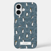 Smoky Navy Pinguin Pattern Case-Mate iPhone Hülle (Rückseite)