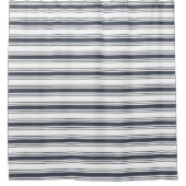 Smoky Navy und White Horizontal Strip Duschvorhang (Vorderseite)