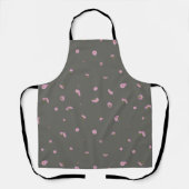 Smoky Olive Light Pink Cosmos Floral Pattern Schürze (Vorderseite)