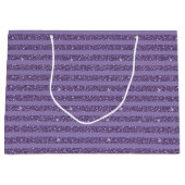 Smoky Plum Glitter Style Horizontal Stripes Große Geschenktüte (Vorderseite)