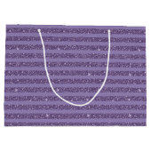 Smoky Plum Glitter Style Horizontal Stripes Große Geschenktüte (Rückseite)