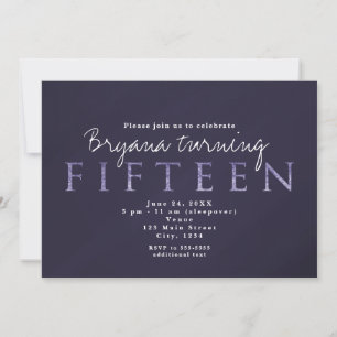Smoky Plum Grau 15. 15 Geburtstags-Einladungen Einladung