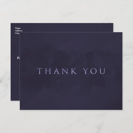 Smoky Pum Grey Chic Glam Moderne DANK Postkarte (Vorne/Hinten)