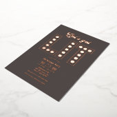 Smoky Quartz Get Lit Retro Christmas Party Folieneinladung (Gedreht)