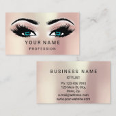Smoky-Rose Makeup Minimal Blue Natural Visitenkarte (Vorne/Hinten)