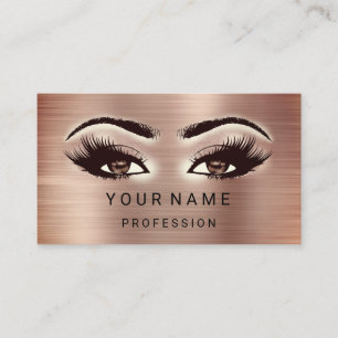 Smoky-Rose Makeup Minimal Braune Augen Visitenkarte