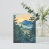 Smoky Sleeping Ute Mountain Aquarellen Bilder Postkarte (Stehend Vorderseite)