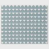 Smoky Teal Geometric Hearts Valentine Gift Geschenkpapier (Flach)