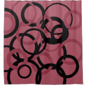 Smoky Topaz und schwarze Kreise Duschvorhang (Vorderseite)