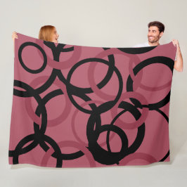 Smoky Topaz und schwarze Kreise Fleecedecke