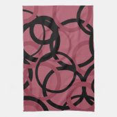 Smoky Topaz und schwarze Kreise Geschirrtuch (Vertikal)