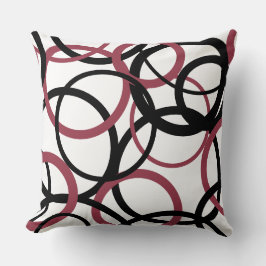 Smoky Topaz und schwarze Kreise Kissen